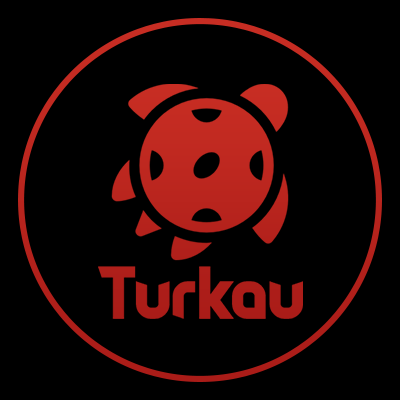 Turkau Kaplumbağa Logo - Siyah Zemin Kırmızı Yuvarlaklı