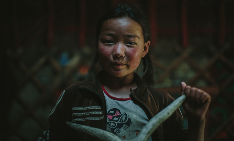 Boynuz Kazak Turku Kiz Bati Mogolistan