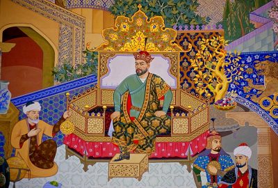 Emir Timur Tahtında Minyatür
