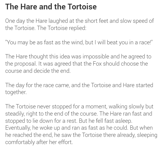 Ingilizce A1 Okuma Parcasi The Hare and the Tortoise
