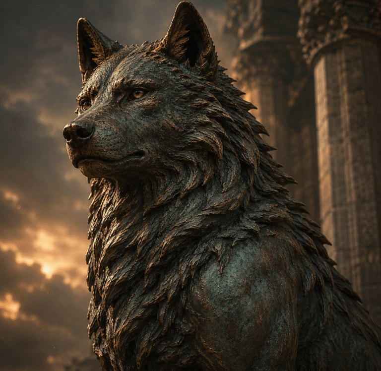 Bronz Bozkurt Heykeli Bronze Gray Wolf Statue