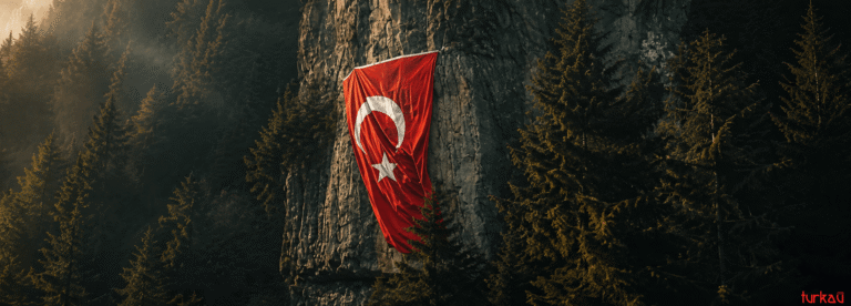 Estetik Dağ Manzaralı Bayrak Yüksek Yerlerde Açan Çiçeğim Kapak Fotoğrafı